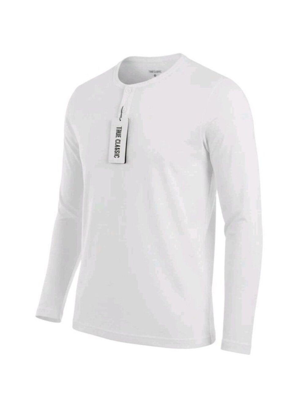 True Classic Men's Long Sleeve Henley Shirt Size Med White Outdoor Base Layer